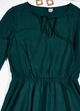 Зеленое изумрудное платье с рукавом от h&m6 фото
