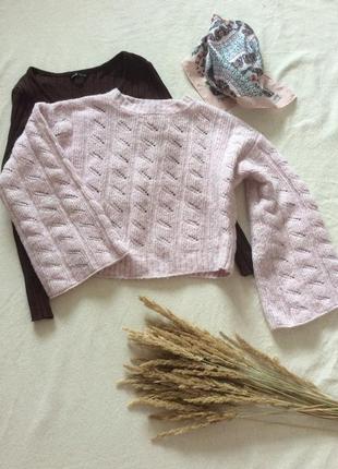 Короткий ажурный свитер