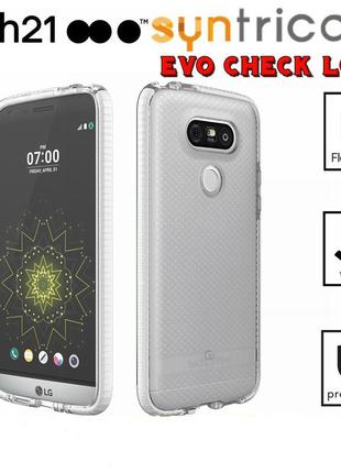 Фирменный чехол tech21 evo check для lg g5 (прозрачный)