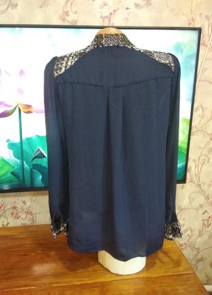 Сорочка блуза шифон з плетеними вставками2 фото