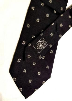 !!! 💯 шёлк!!!шёлковый базовый чёрный галстук с логотипом!!6 фото
