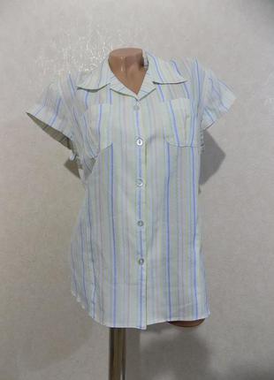 Блузка рубашка на пуговицах с коротким рукавом размер 50-52