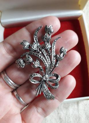 Редкая винтажная брошь sterling  925 серебрянная серебро bohemian jewellers ltd,  bjl