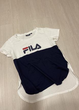 Белая футболка хлопковая фирменная fila1 фото