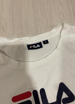 Біла футболка бавовняна фірмова fila3 фото