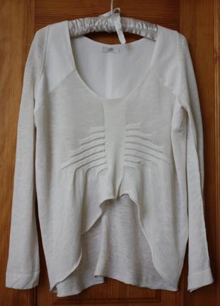 Блуза , франция, оригинальная, бренд премиум,белая лен вискоза,трикотаж2 фото