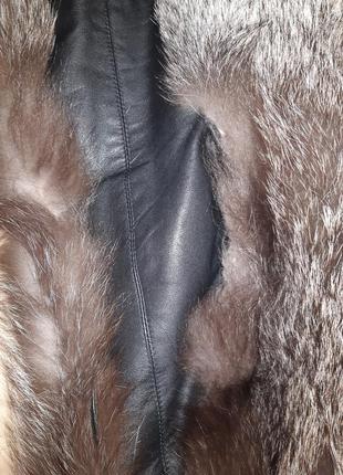 Полушубок чернобурка куртка трансформер жилетка натуральная курточка9 фото