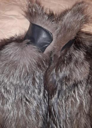 Полушубок чернобурка куртка трансформер жилетка натуральная курточка10 фото