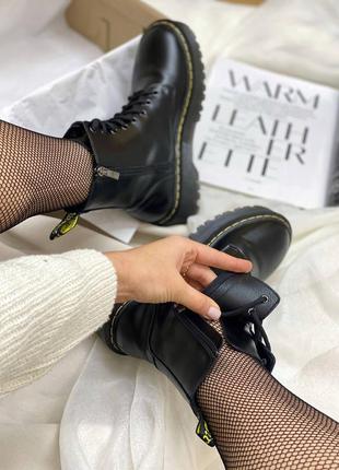 Ботинки dr.martens jadon black кожаные женские3 фото