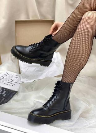 Ботинки dr.martens jadon black кожаные женские6 фото
