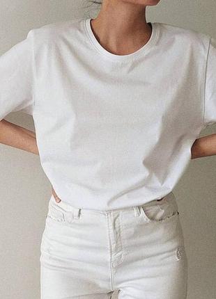Белая футболка женская прямая6 фото