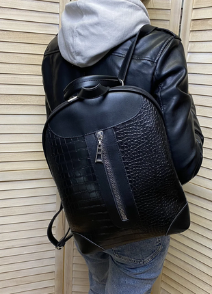 Женский городской кожаный рюкзак шкіряний ранець женская сумка 2 в 14 фото