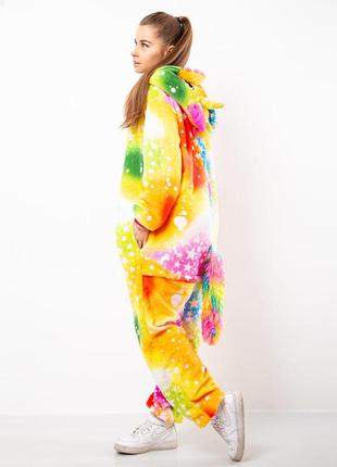Кигуруми пижама цельная единорог жёлтые звёзды салют пижамка женская теплая3 фото