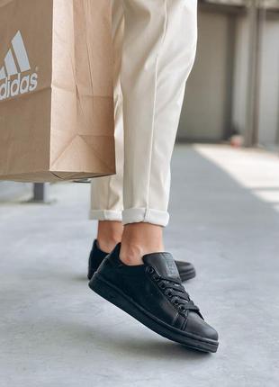 Женские кроссовки adidas stan smith черные скидки sale  ⁇  smb женские кроссовки черные ски5 фото