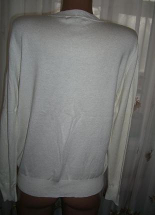 Вязаный белый свитерок с совушкой, размер 182 фото