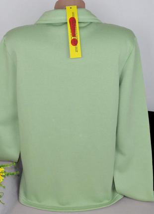 Брендовый салатовый пиджак жакет с карманами damart коттон этикетка3 фото