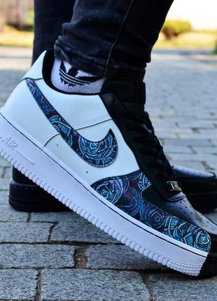 Nike air force 1 money flowers custom, чоловічі кросівки найк, кросівки чоловічі найк айр форс