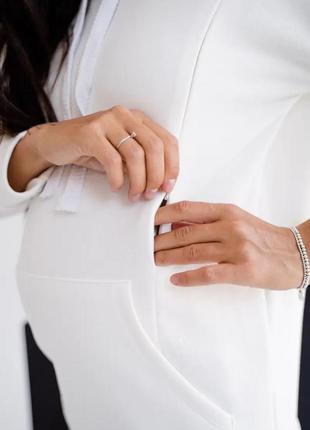 Молочний джемпер худі для вагітних на флісі з секретом для годування (джемпер худи для беременных)2 фото