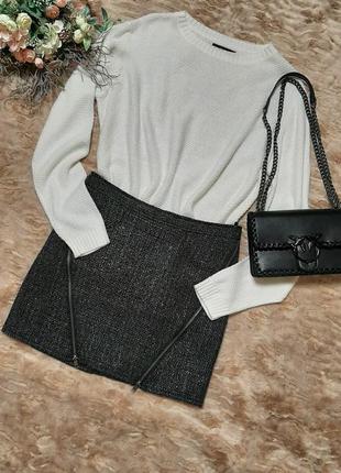 Тепла спідниця шерсть з кишенями і блискавками🌺2 фото