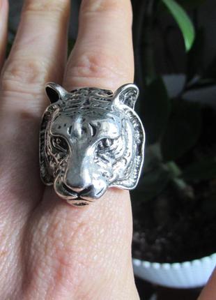 🏵стильное кольцо тигр перстень, безразмерное, новое! арт. 44583 фото