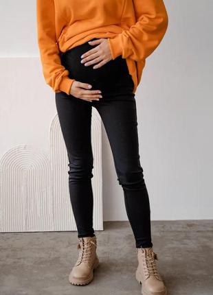 Чорні штани (легінси) для вагітних, майбутніх мам (штани штани для вагітних чорні)7 фото