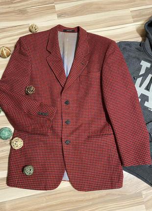 Стильный пиджак, блейзер в клетку «виши», 45% шерсти carloff (великобритания🇬🇧)1 фото