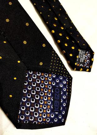 !!!💯 шёлк!!!шёлковый базовый чёрный галстук с золотым крапом и логотипом!!