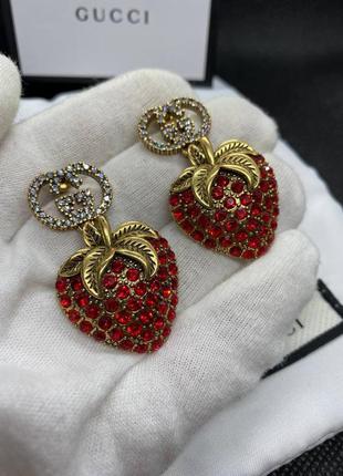 Сережки полунички в стилі gucci🍓🍓🍓