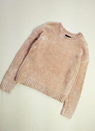 Велюровый свитер цвета пудры new look