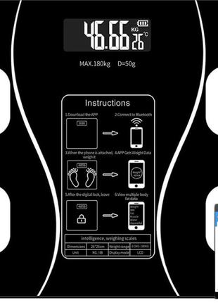 Смарт-весы напольные ваги scale one black до 180кг с приложением для смартфона телефона электронные