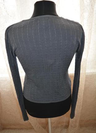 Натуральный стройнящий пуловер, косы, 100% шелк, араны, кофта, рубчик, премиум, трикотаж2 фото