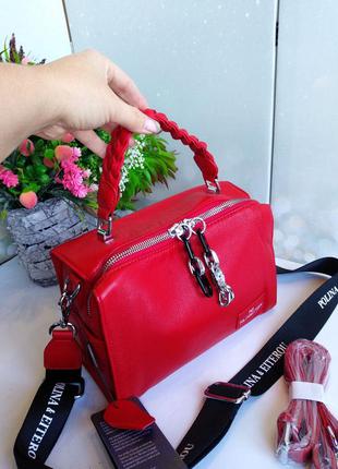 Шкіряна сумка з ручкою-кіскою