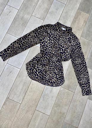 Леопардовая рубашка,принт,шифоновая рубашка(029)