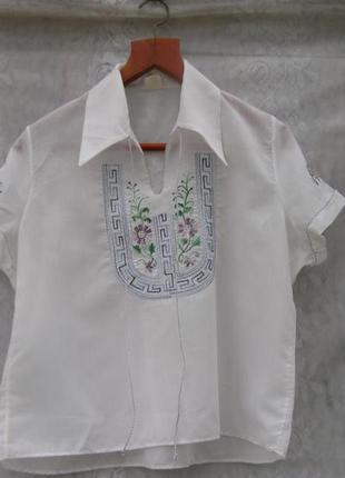 Рубашка с коротким рукавом в этно стиле греция