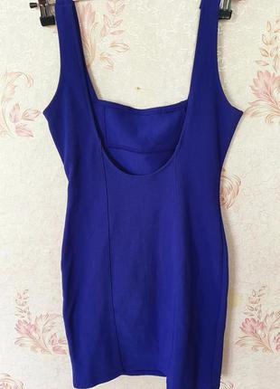 Сукня кольору електрик, міні плаття, коротке плаття, синє плаття3 фото