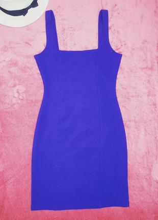 Платье цвета электрик, мини платье, короткое платье, синее платье8 фото