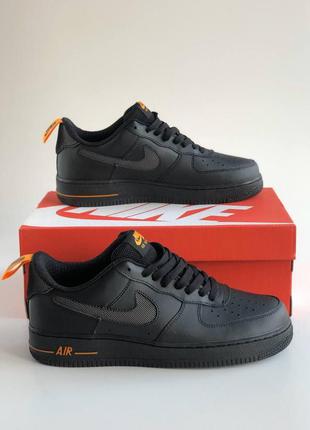 Nike air force 1 07 lv8 black yellow кроссовки!!!