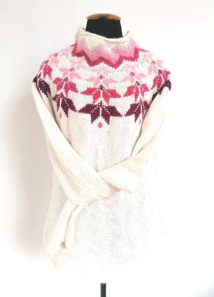 Ангорский кролик белый свитер жаккард