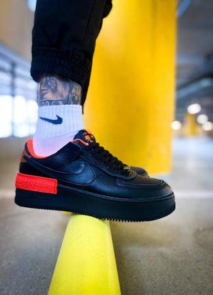 Кроссовки nike air force 1 shadow"black/orange"