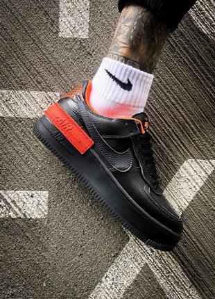 Кросівки nike air force 1 shadow"black/orange" 6