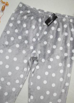 Шикарные плюшевые теплые пижамные домашние штаны в горох george 🍁🌹🍁2 фото