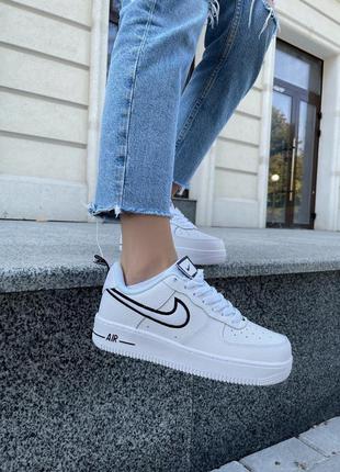 Кросівки air force 1 white/black logo кроссовки