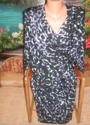 Новое праздничное платье с тигровым принтом р 14 р 48-521 фото