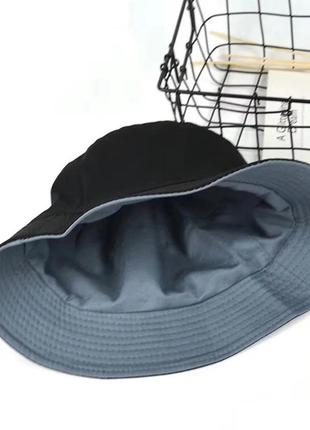 Панама двостороння однотонна, унісекс сіра