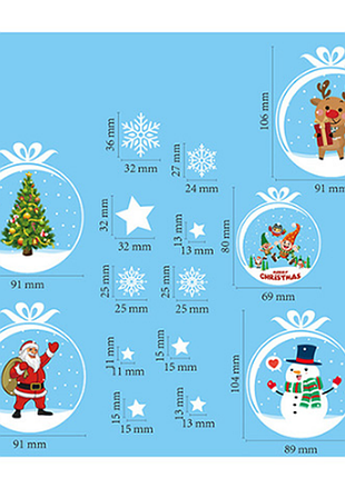 Новорічні різдвяні наклейки на вікна