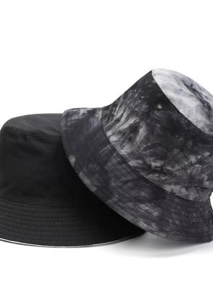 Панама двостороння мармурова, унісекс чорна