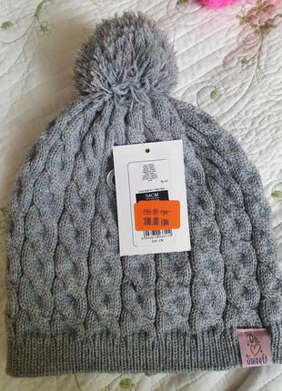 Шапка одинарная вязка косы