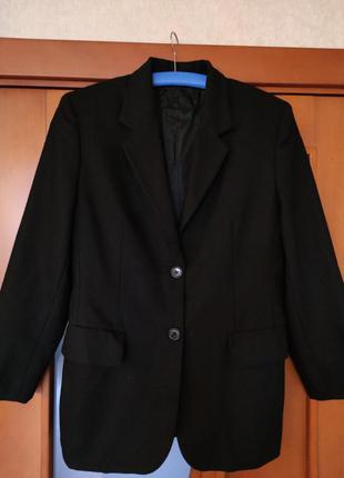 Классический шерстяной черный  женский пиджак