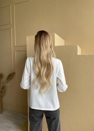 Біла блуза креп-шифон6 фото