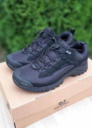 Чоловічі кросівки (черевики) salomon soft shell dry black (еврозима до -5)1 фото